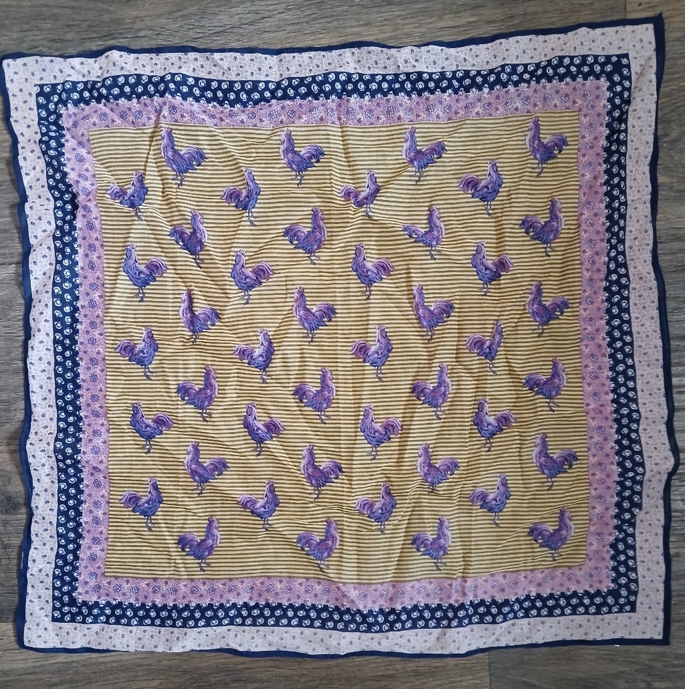Unique Purple Rooster Stripe Scarf.